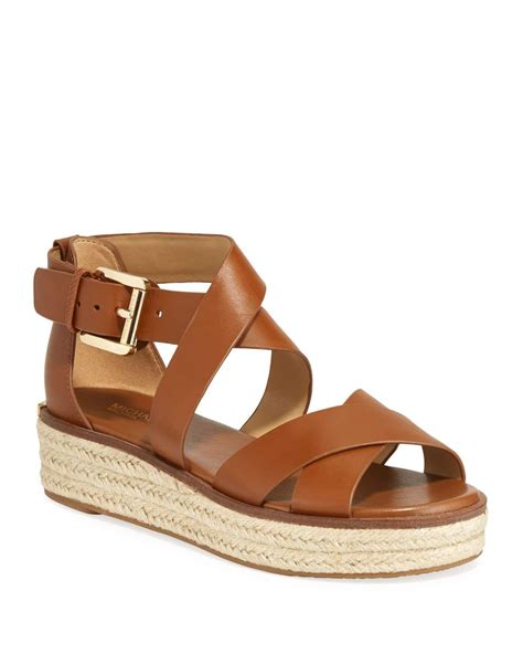 michael michael kors darby leather flatform espadrille sandals|MICHAEL Michael Kors Darby Leather Flatform Espadrille Sandals.